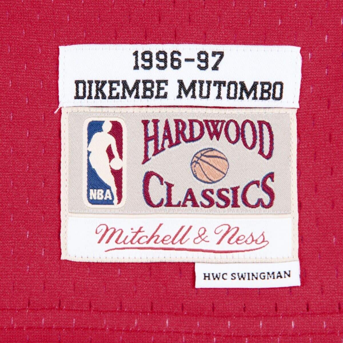 Atlanta Hawks Dikembe Mutombo 1996 Hardwood Classics Road Swingman Jersey  By Mitchell & Ness - Scarlett - Mens