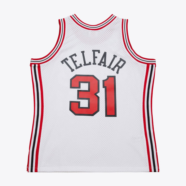 MENS MITCHELL & NESS NBA WHITE JERSEY TRAIL BLAZERS 2004 SEBASTIAN TELFAIR