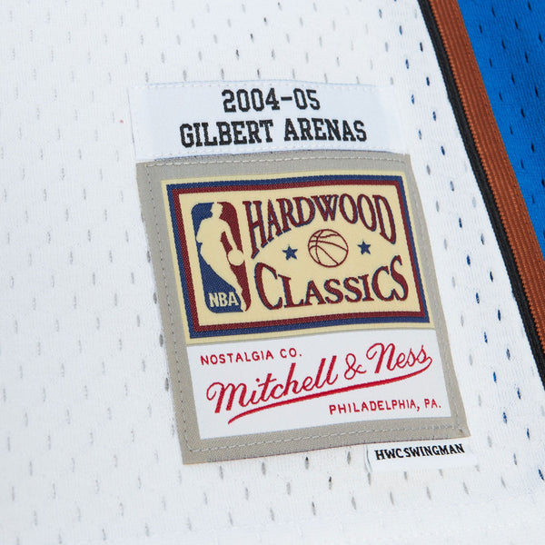 MENS MITCHELL & NESS NBA WHITE JERSEY WIZARDS 2004 GILBERT ARENAS