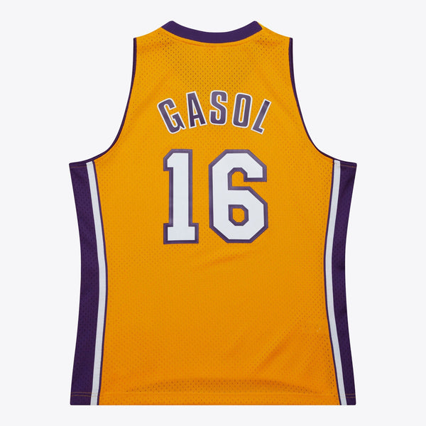 MENS MITCHELL & NESS GOLD JERSEY LAKERS 2009 PAU GASOL