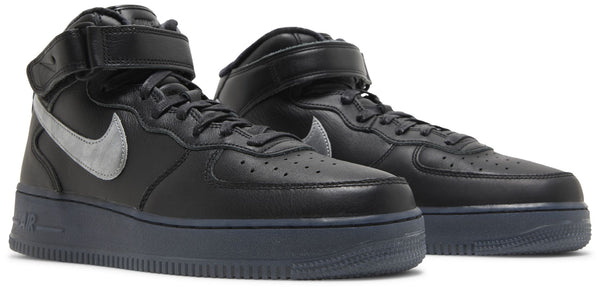 [DX3061-001] MENS NIKE AIR FORCE 1 MID PRM 'BLACK METALLIC SILVER'