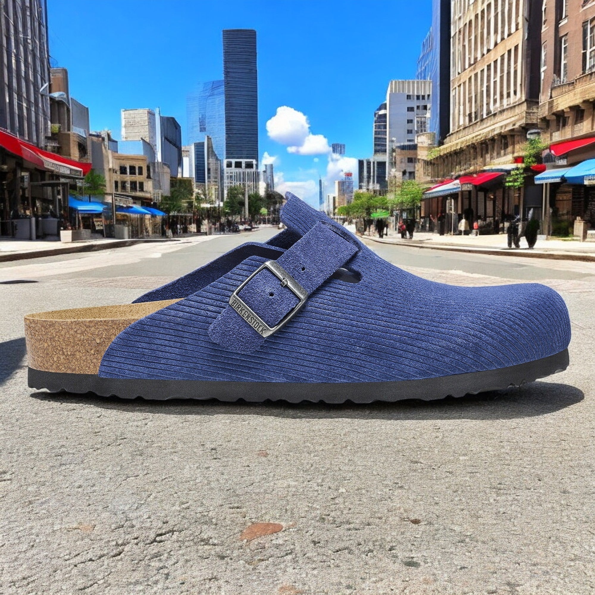 1026203] Unisex Birkenstock BOSTON SUEDE EMBOSSED' REGULAR FIT