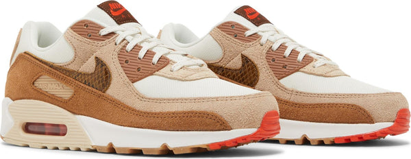 [DX9502-100] Womens Nike AIR MAX 90 SE 'PALE IVORY SNAKESKIN SWOOSH'