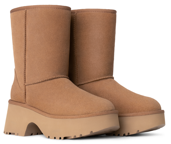 [1158310-CHE] WOMENS UGG CLASSIC SHORT NEW HEIGHTS BOOT 'CHESTNUT'