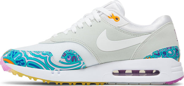 [DV1407-100] MENS NIKE AIR MAX 1 '86 OG GOLF NRG 'PLAY TO LIVE' - WHITE/LIGHT SILVER/FUCHSIA DREAM/CLEAR JADE