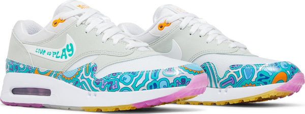 [DV1407-100] MENS NIKE AIR MAX 1 '86 OG GOLF NRG 'PLAY TO LIVE' - WHITE/LIGHT SILVER/FUCHSIA DREAM/CLEAR JADE