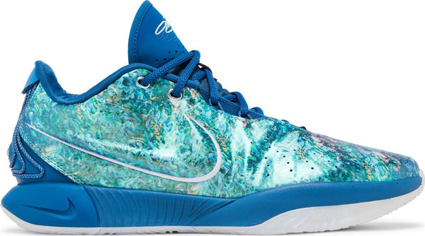 [FN0708-400] MENS NIKE LEBRON XXI "ABALONE" - INDUSTRIAL BLUE/METALLIC SILVER