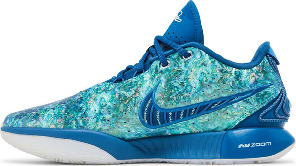 [FN0708-400] MENS NIKE LEBRON XXI "ABALONE" - INDUSTRIAL BLUE/METALLIC SILVER