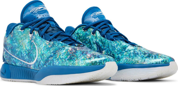 [FN0708-400] MENS NIKE LEBRON XXI "ABALONE" - INDUSTRIAL BLUE/METALLIC SILVER