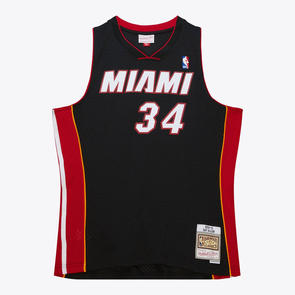 MENS MITCHELL & NESS BLACK JERSEY HEAT 2012 RAY ALLEN