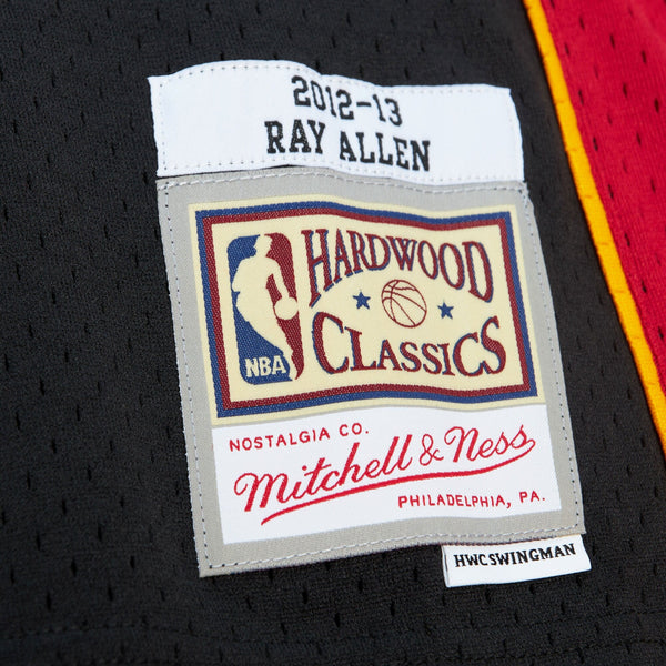 MENS MITCHELL & NESS BLACK JERSEY HEAT 2012 RAY ALLEN