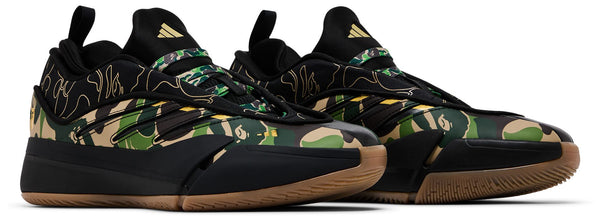 [JH6358] MENS ADIDAS DAME 9 'BAPE BLACK GREEN'
