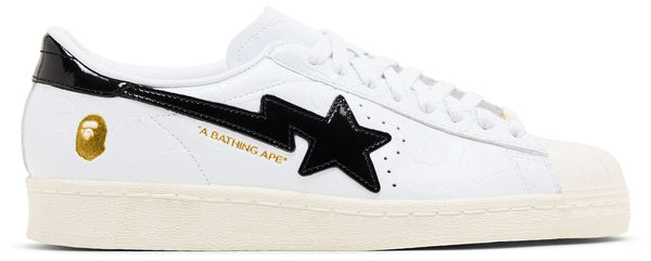 [JR2701] Mens Adidas X Bape Superstar Vintage 'Bape White Black'