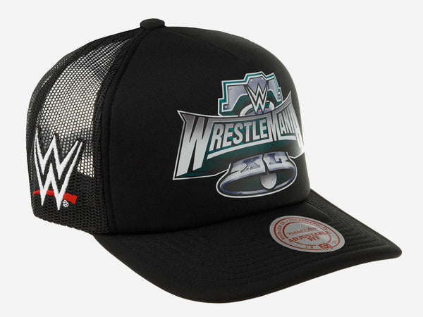 [HT8315-WRTBLCK] MENS MITCHELL & NESS WWE TRUCKER WRESTLEMANIA