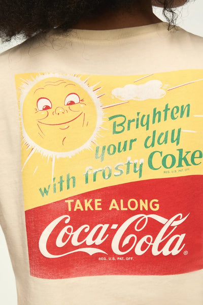 [163130-110] WOMENS LUCKY BRAND COCA COLA BRIGHTEN YOUR DAY CLASSIC CREW