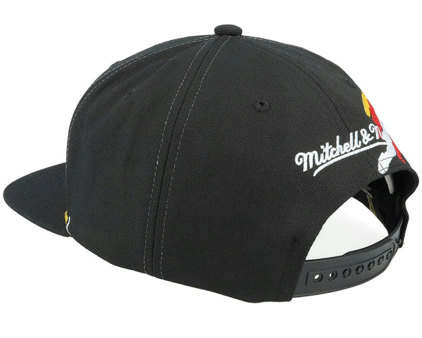 MENS MITCHELL & NESS NHL VINTAGE PAINTBRUSH SNAPBACK FLAMES - BLACK