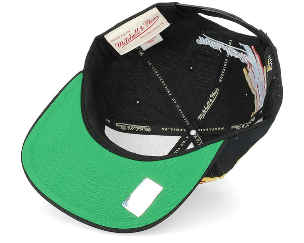 MENS MITCHELL & NESS NHL VINTAGE PAINTBRUSH SNAPBACK FLAMES - BLACK