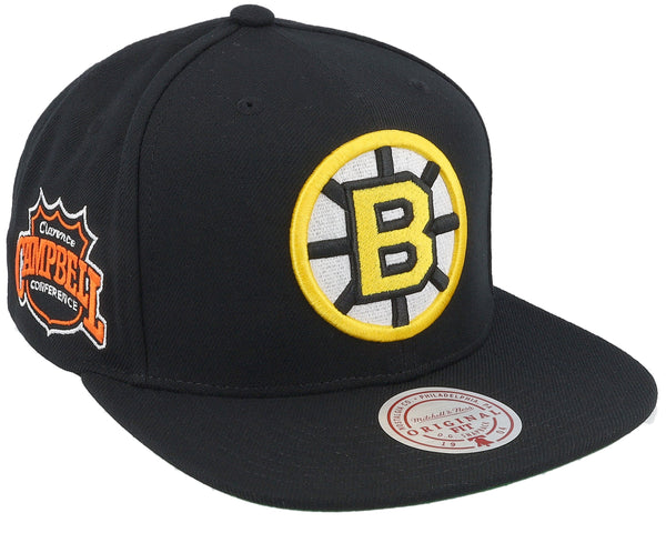 [HS8582-BBNBLCK] MENS MITCHELL & NESS NHL CONFERENCE PATCH SNAPBACK VNTG BRUINS