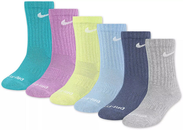 [UN0019-BA2] YOUTH NIKE DRI-FIT CREW SOCKS (6-PACK)