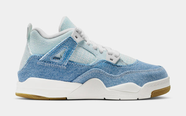 [IB6715-100] PRESCHOOL AIR JORDAN RETRO 4 TEX 'DENIM WORN BLUE' (PS)