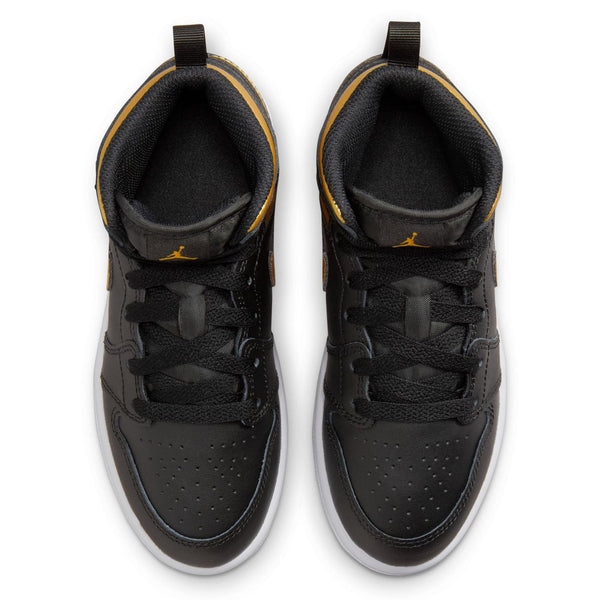 [DQ8424-071] PRESCHOOL AIR JORDAN RETRO 1 MID 'METALLIC GOLD BLACK (PS)'