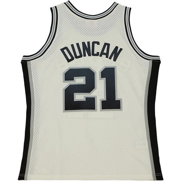 MENS MITCHELL & NESS CREAM TEAM COLOR SWINGMAN JERSEY SPURS 1998 TIM DUNCAN