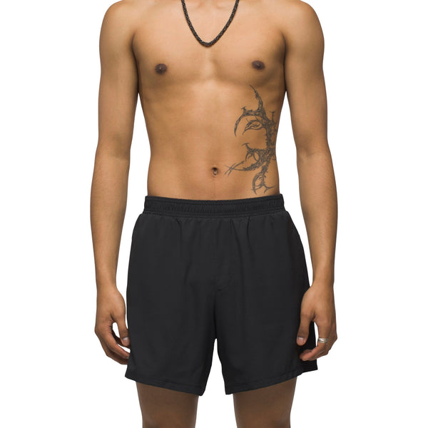 [1972641-BLACK] MENS PRANA PEAK TO PAVEMENT LINED UPF 30+ 6" INCH SHORTS