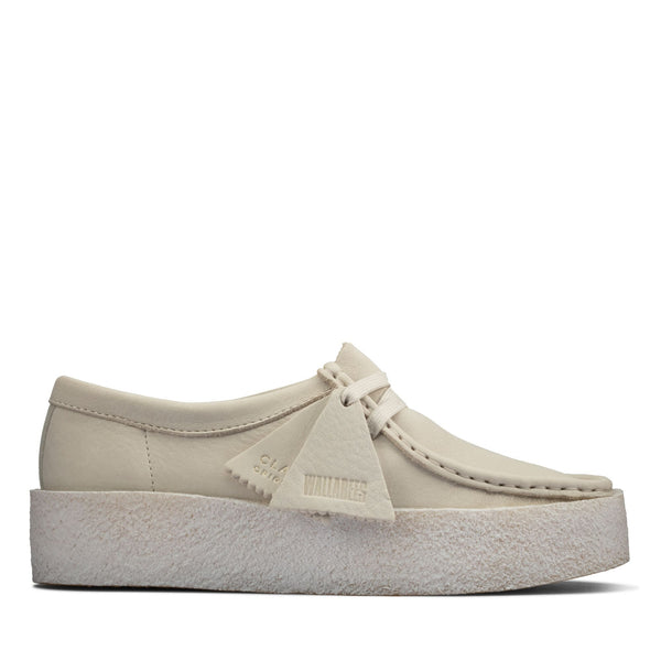 [26158152] WOMENS CLARKS WALLABEE CUP WHITE NUBUCK
