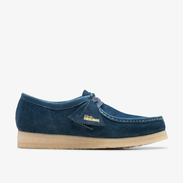 [26175709] Mens CLARKS WALLABEE - NAVY/TEAL SDE