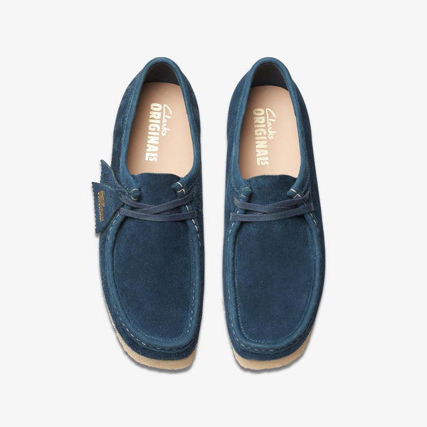 [26175709] Mens CLARKS WALLABEE - NAVY/TEAL SDE