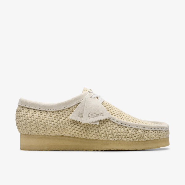 [26175849] Mens CLARKS WALLABEE - OFF WHITE MESH