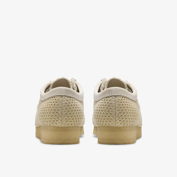 [26175849] Mens CLARKS WALLABEE - OFF WHITE MESH