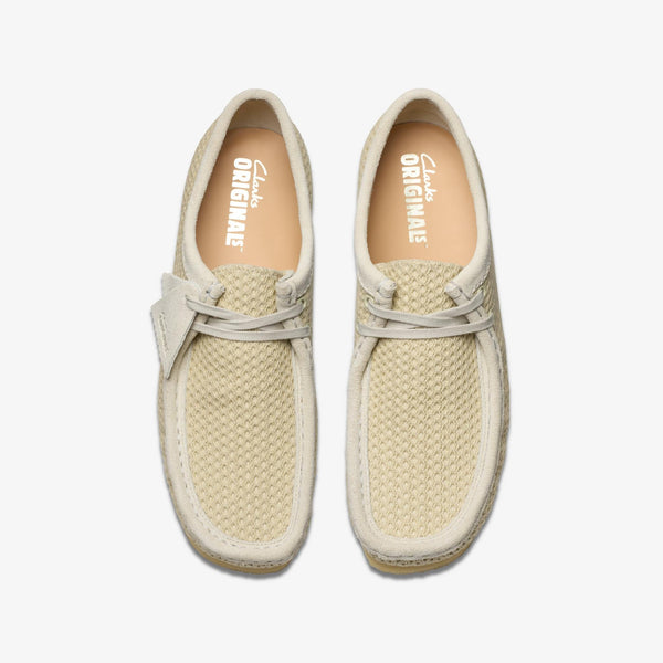 [26175849] Mens CLARKS WALLABEE - OFF WHITE MESH