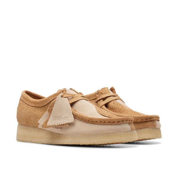 [26176524] WOMENS CLARKS WALLABEE MID TAN COMBI