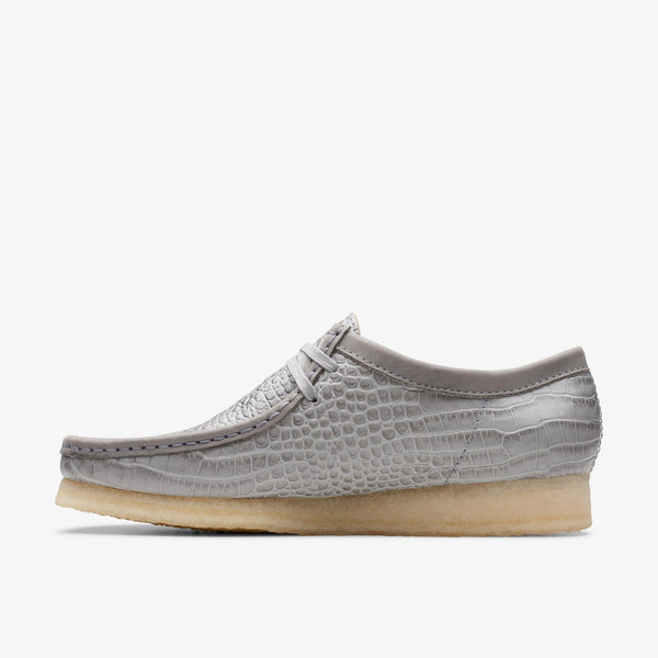 [26176573] Mens CLARKS WALLABEE - GREY CROCODILE PRINT