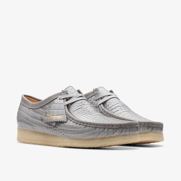 [26176573] Mens CLARKS WALLABEE - GREY CROCODILE PRINT