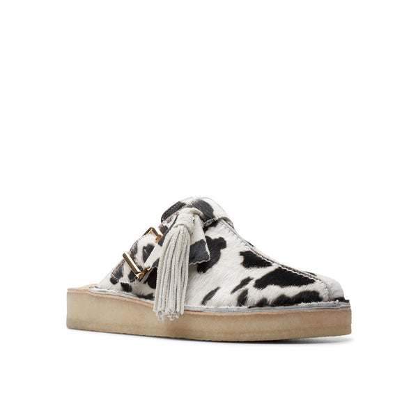 [26176671] WOMENS CLARKS TREK MULE COW PRINT HAIRON