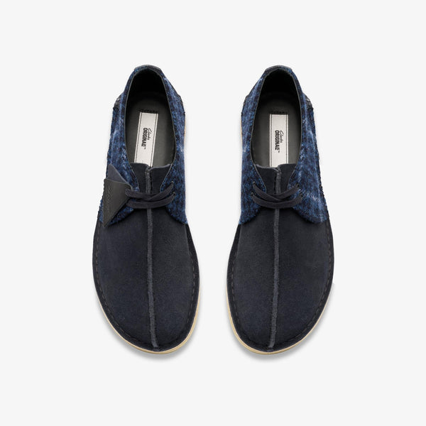 [26183779] MENS CLARKS DESERT TREK 'HARRIS TWEED NAVY'