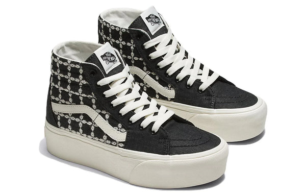 [VN0A5JMKBMA] MENS VANS DENIM MIX SK-HI TAPERED STACKFORM 'BLACK' - BLACK/WHITE