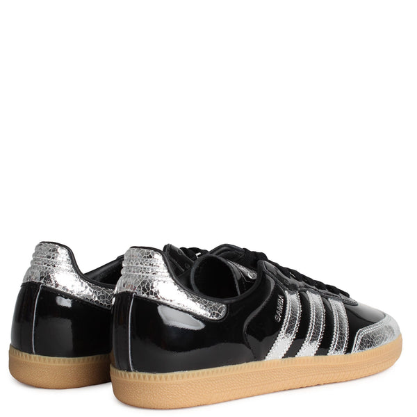 [KI0172] MENS ADIDAS SAMBA OG 'PATENT BLACK SILVER METALLIC'