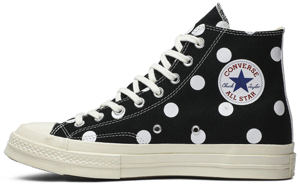[157250C] MENS CONVERSE CHUCK TAYLOR ALL STAR 70 HI 'COMME DES GARCONS PLAY POLKA DOT BLACK'