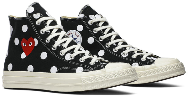 [157250C] MENS CONVERSE CHUCK TAYLOR ALL STAR 70 HI 'COMME DES GARCONS PLAY POLKA DOT BLACK'