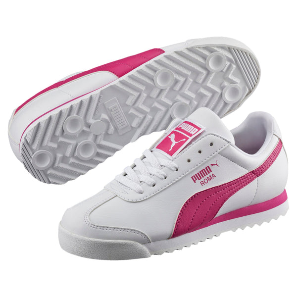 [354259-22] Youth PUMA ROMA BASIC JR 'WHITE FUCHSIA PURPLE'