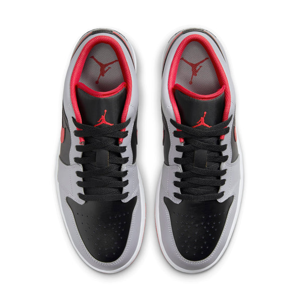 [553558-060] Mens Air Jordan RETRO 1 LOW 'BLACK LIGHT SMOKE GREY GYM RED'