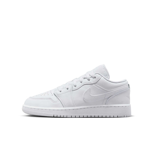 [553560-136] Grade School Air Jordan RETRO 1 LOW 'TRIPLE WHITE (2023) (GS)'