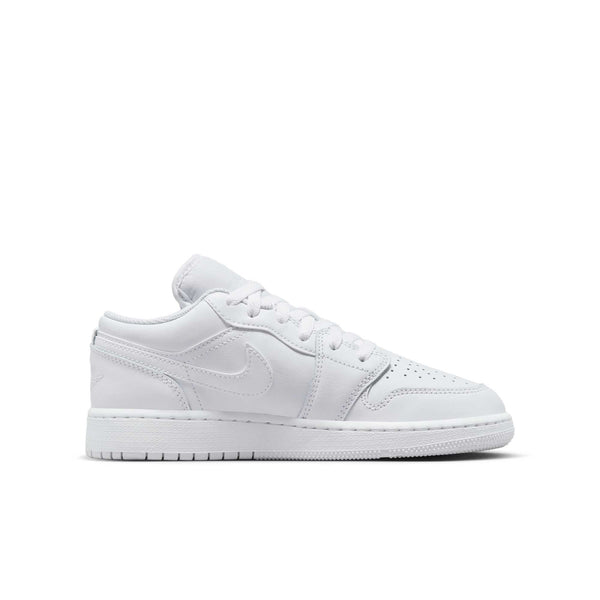 [553560-136] Grade School Air Jordan RETRO 1 LOW 'TRIPLE WHITE (2023) (GS)'