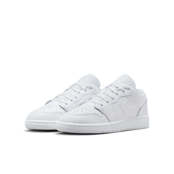 [553560-136] Grade School Air Jordan RETRO 1 LOW 'TRIPLE WHITE (2023) (GS)'
