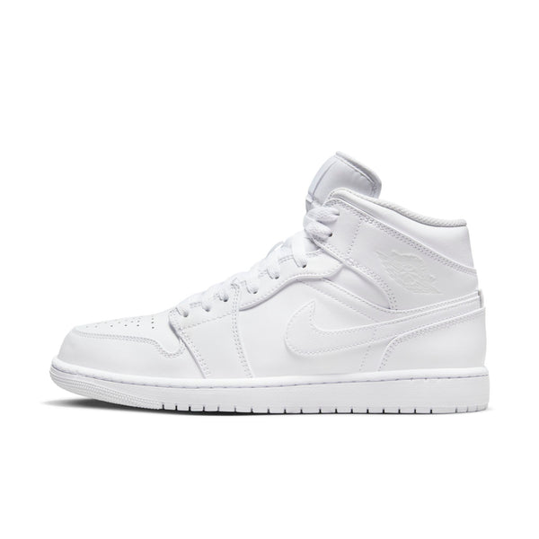 [554724-136] Mens Air Jordan Retro 1 Mid 'Triple White' (2022)