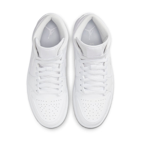 [554724-136] Mens Air Jordan Retro 1 Mid 'Triple White' (2022)