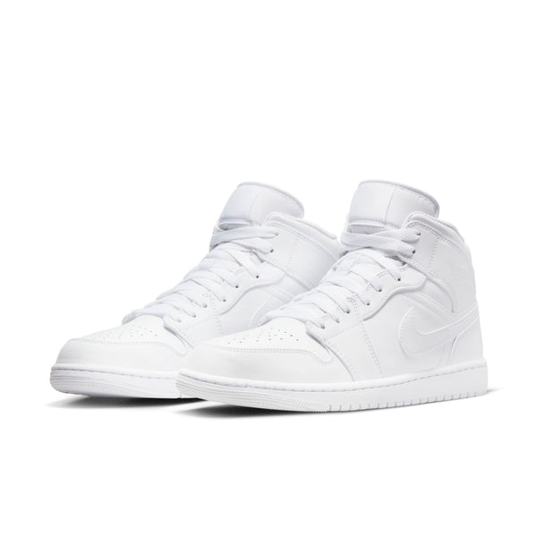 [554724-136] Mens Air Jordan Retro 1 Mid 'Triple White' (2022)